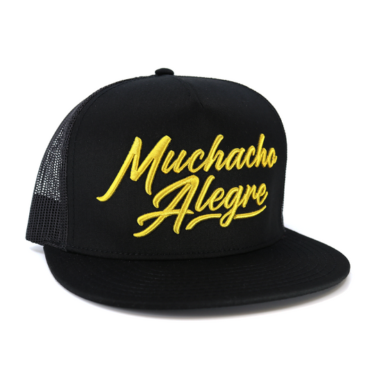 Muchacho Alegre Black flat visor hat / gorra de visera plana