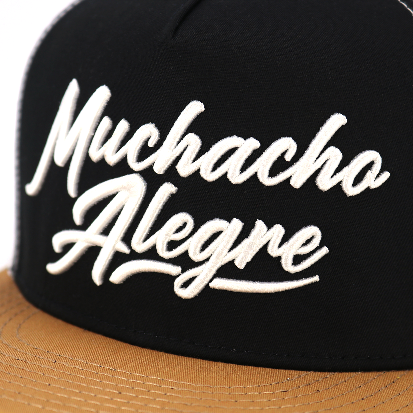 Muchacho Alegre Camel/Black/White flat visor hat / gorra de visera plana