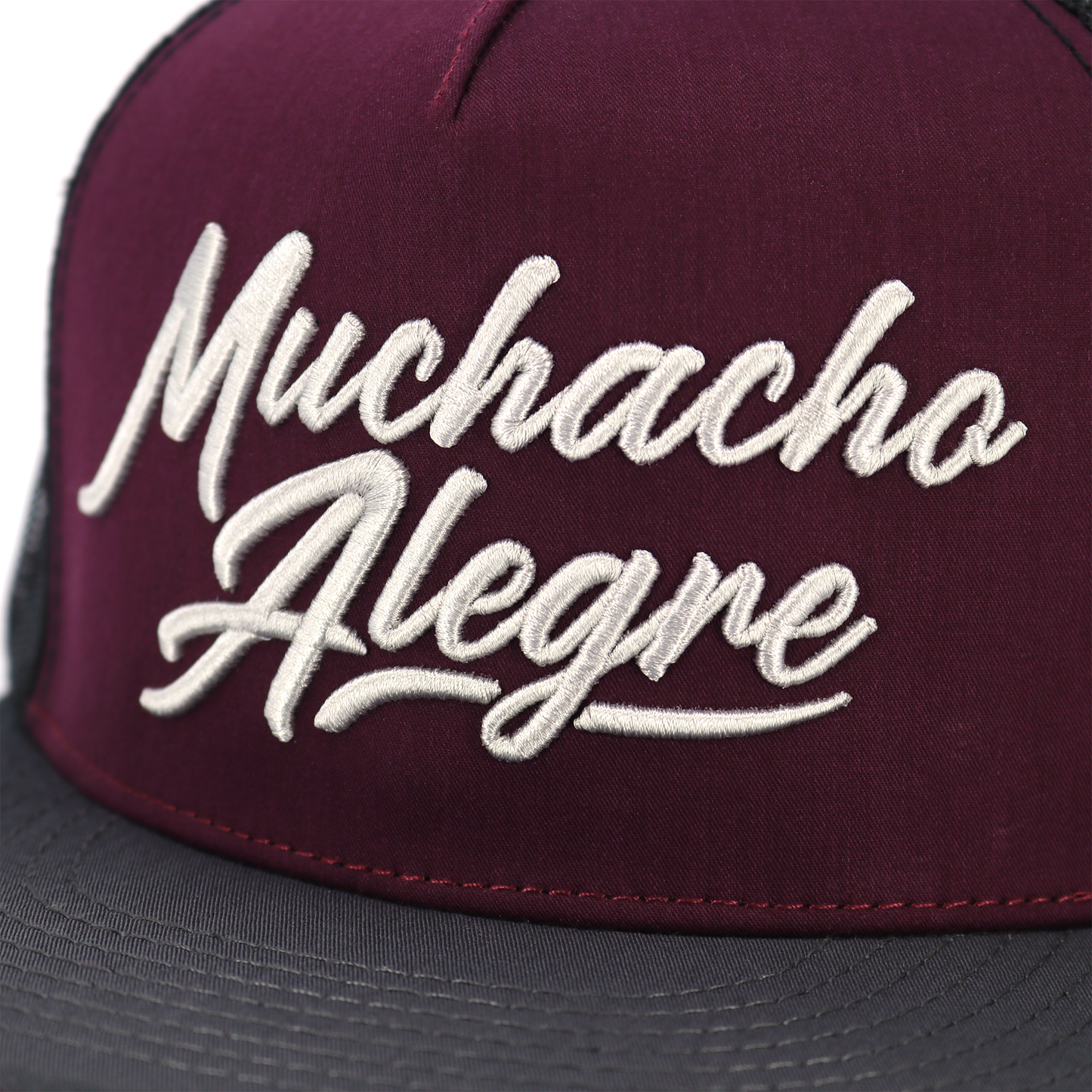 Muchacho Alegre Charcoal/Maroon/Black flat visor hat / gorra de visera plana