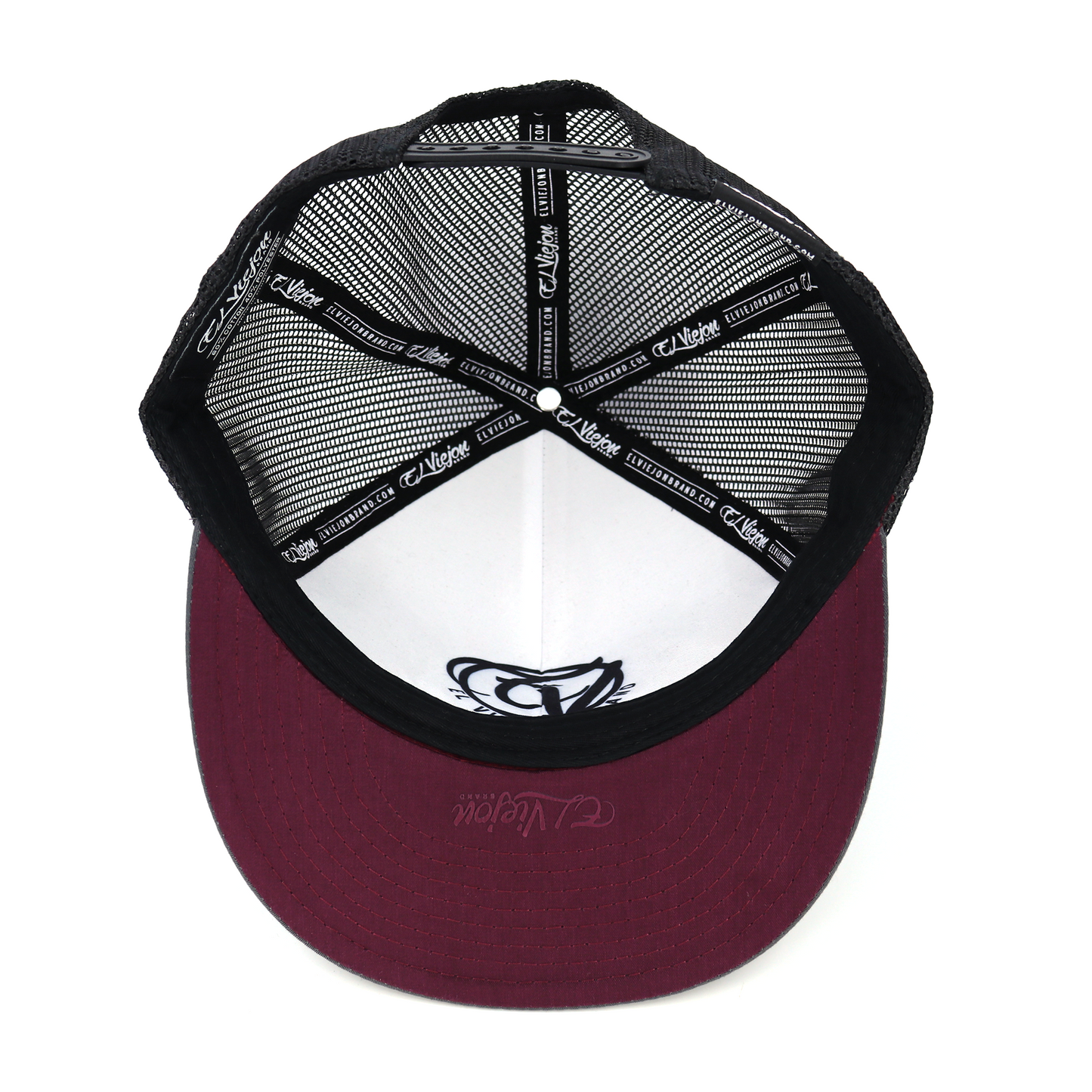 Muchacho Alegre Charcoal/Maroon/Black flat visor hat / gorra de visera plana