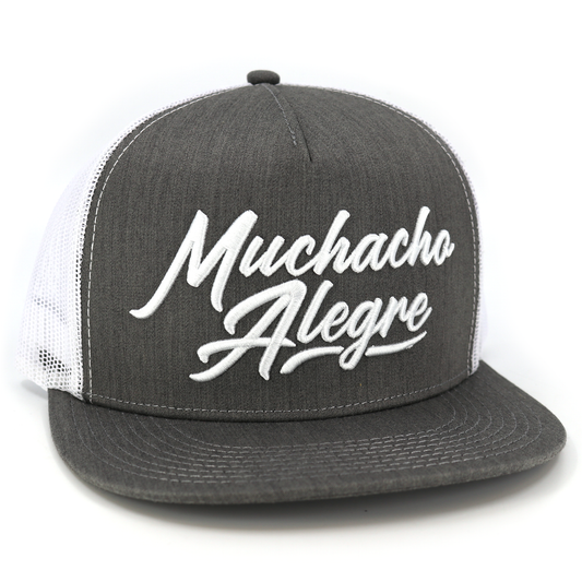Muchacho Alegre Heather/White flat visor hat