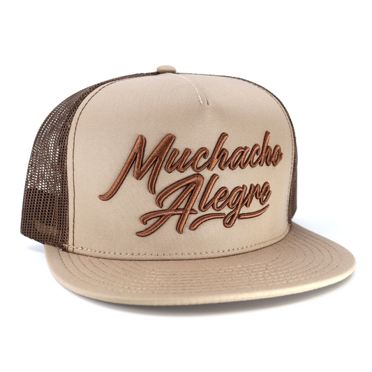 Muchacho Alegre Mocha/Brown flat visor hat / gorra de visera plana