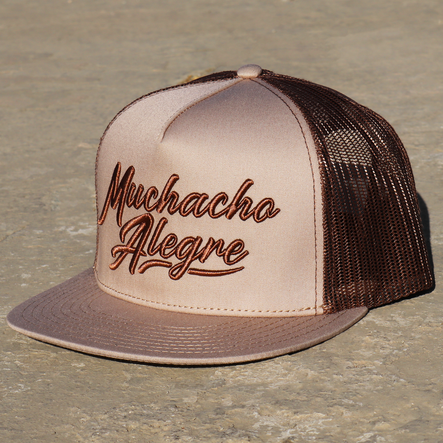 Muchacho Alegre Mocha/Brown flat visor hat / gorra de visera plana