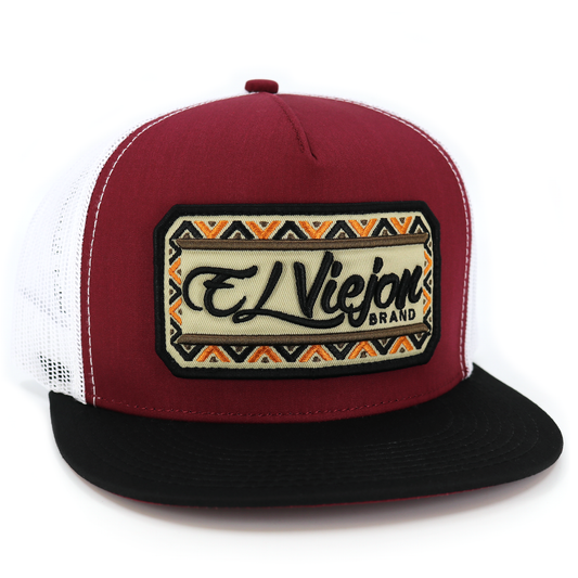 Nayarit Black/Maroon/White flat visor hat