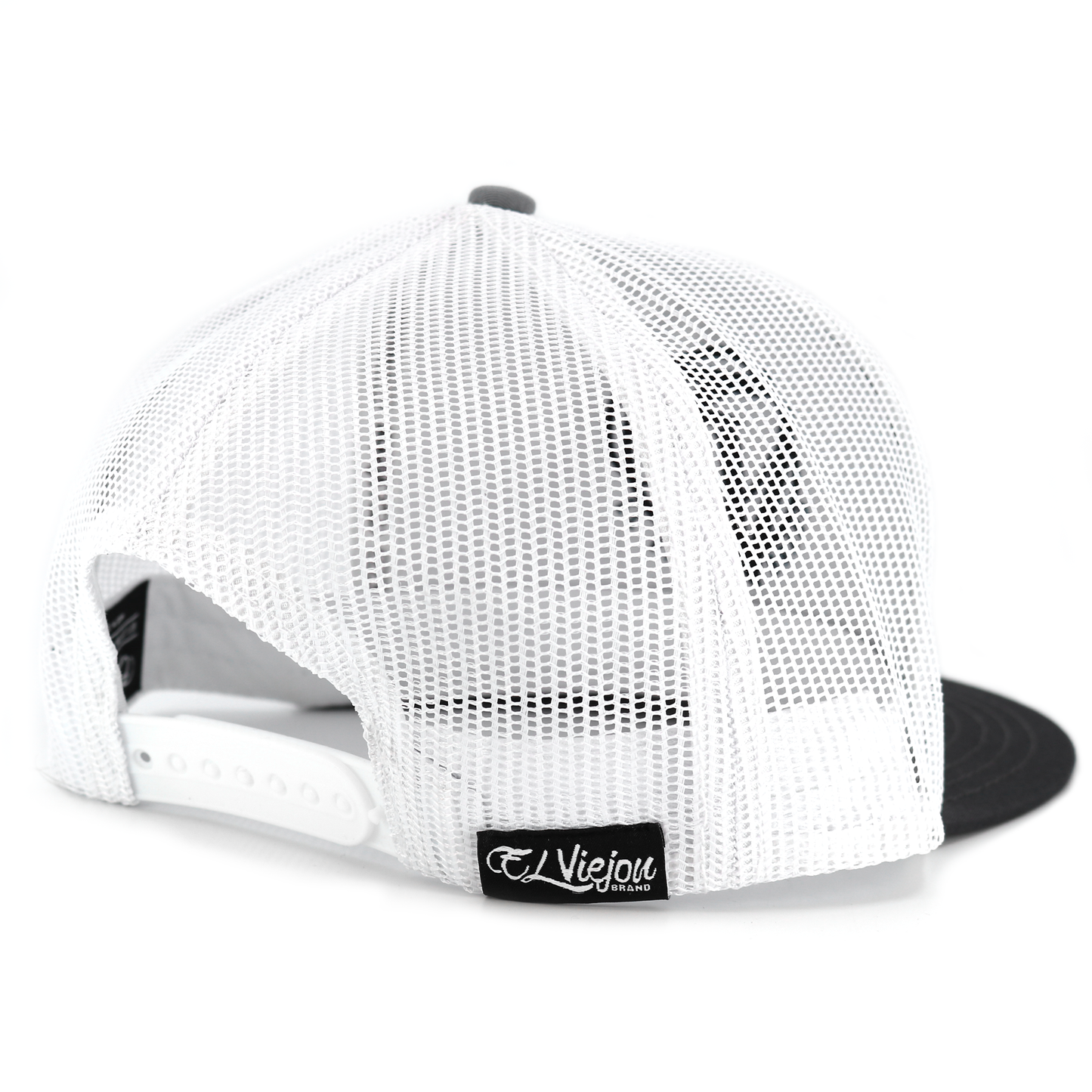 No Pasa Nada charcoal/grey/white flat visor hat with white mesh back and adjustable snapback.