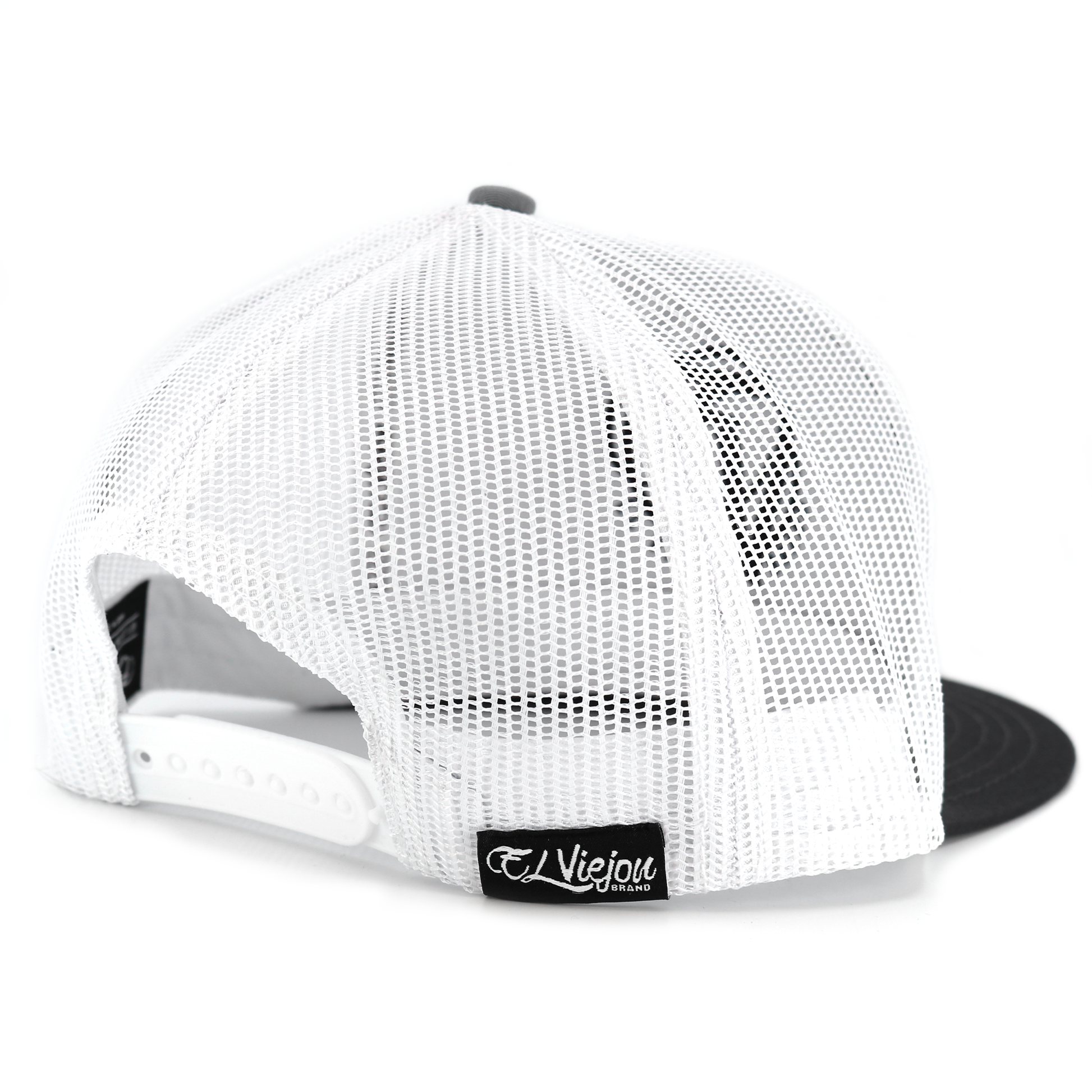 No Pasa Nada charcoal/grey/white flat visor hat with white mesh back and adjustable snapback.