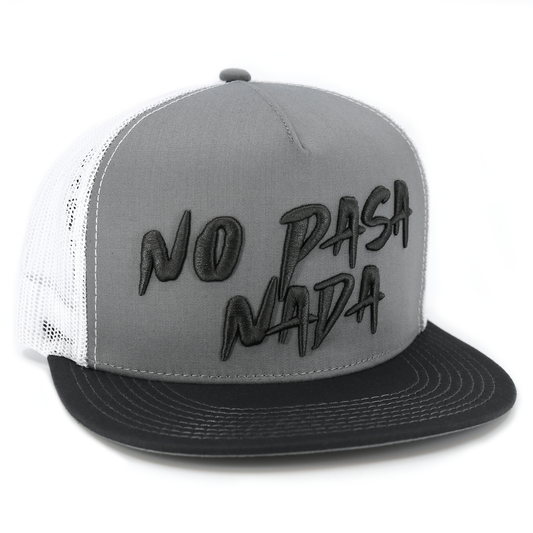 No Pasa Nada Charcoal/Grey/White flat visor hat