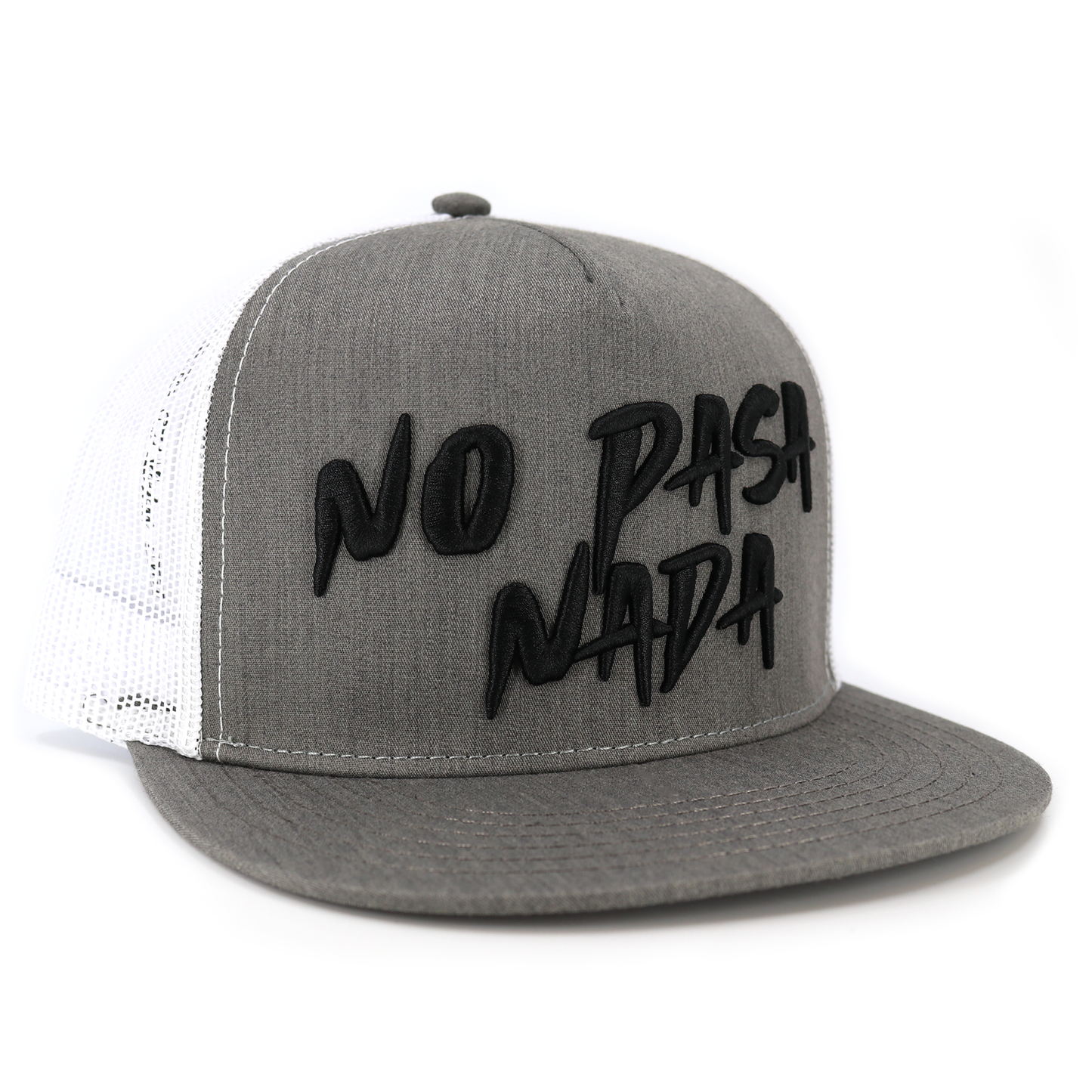 No Pasa Nada Heather/White flat visor hat / gorra de visera plana