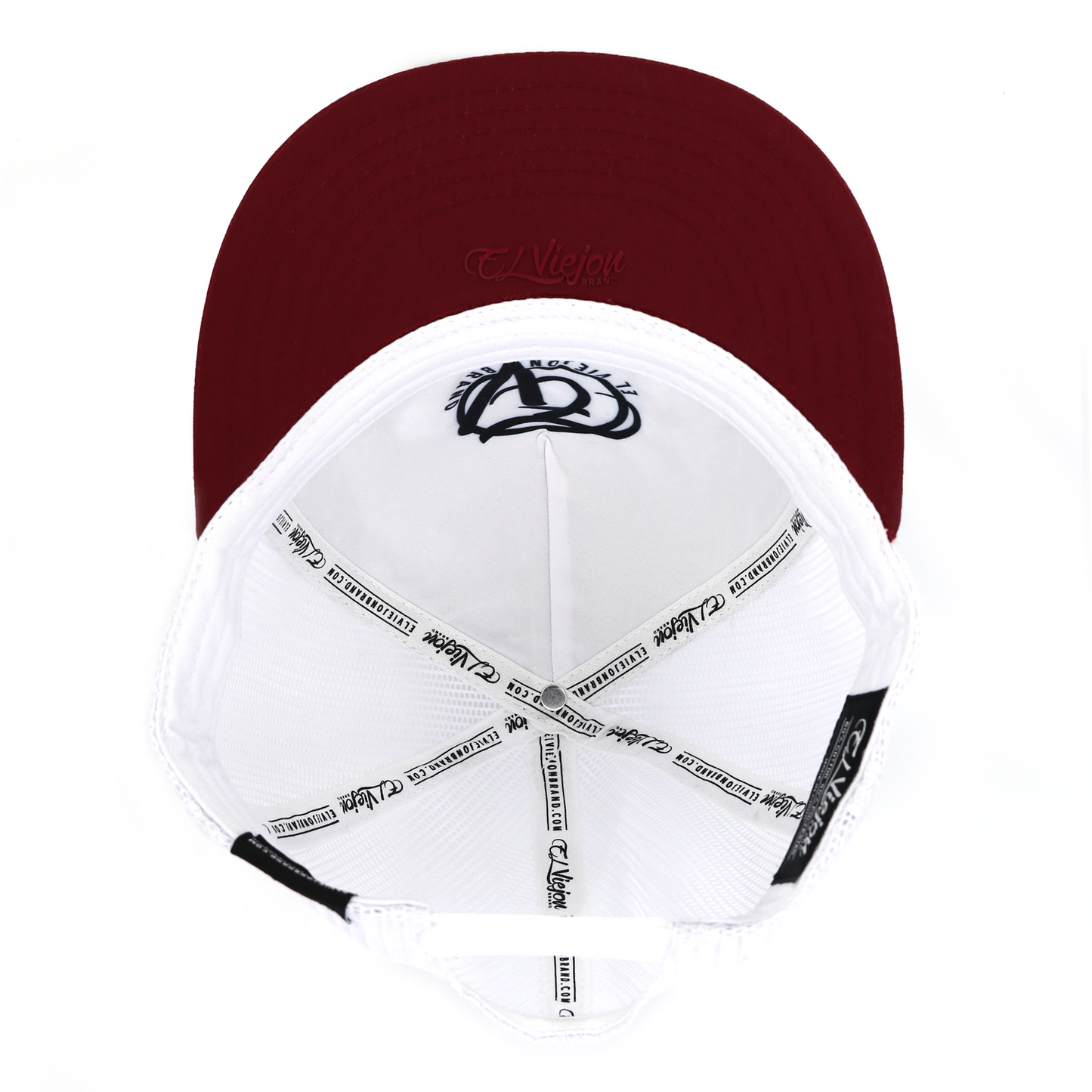 Al 100 Maroon/White flat visor hat / gorra de visera plana