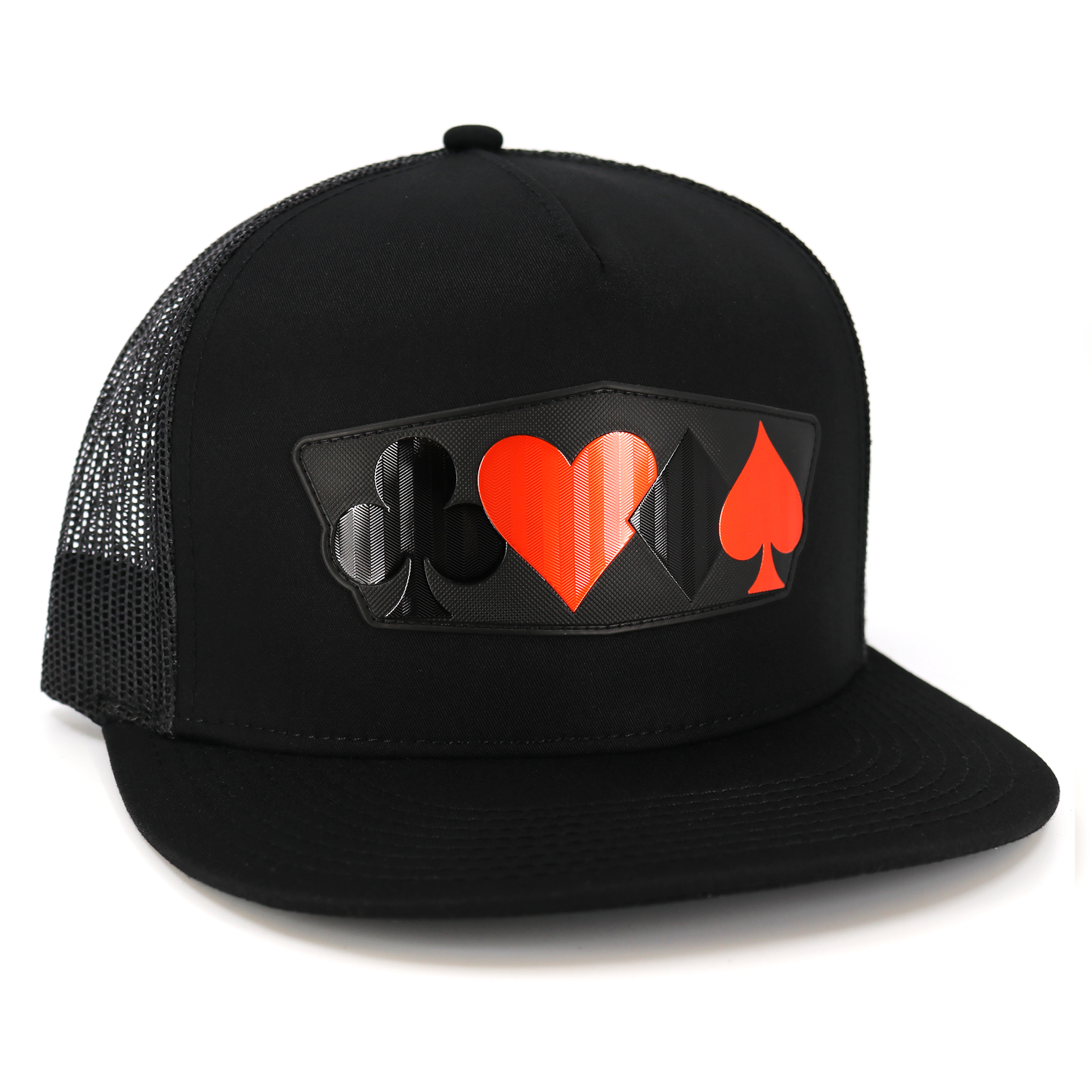 Poker Black flat visor hat