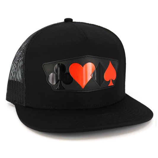 Poker Black flat visor hat
