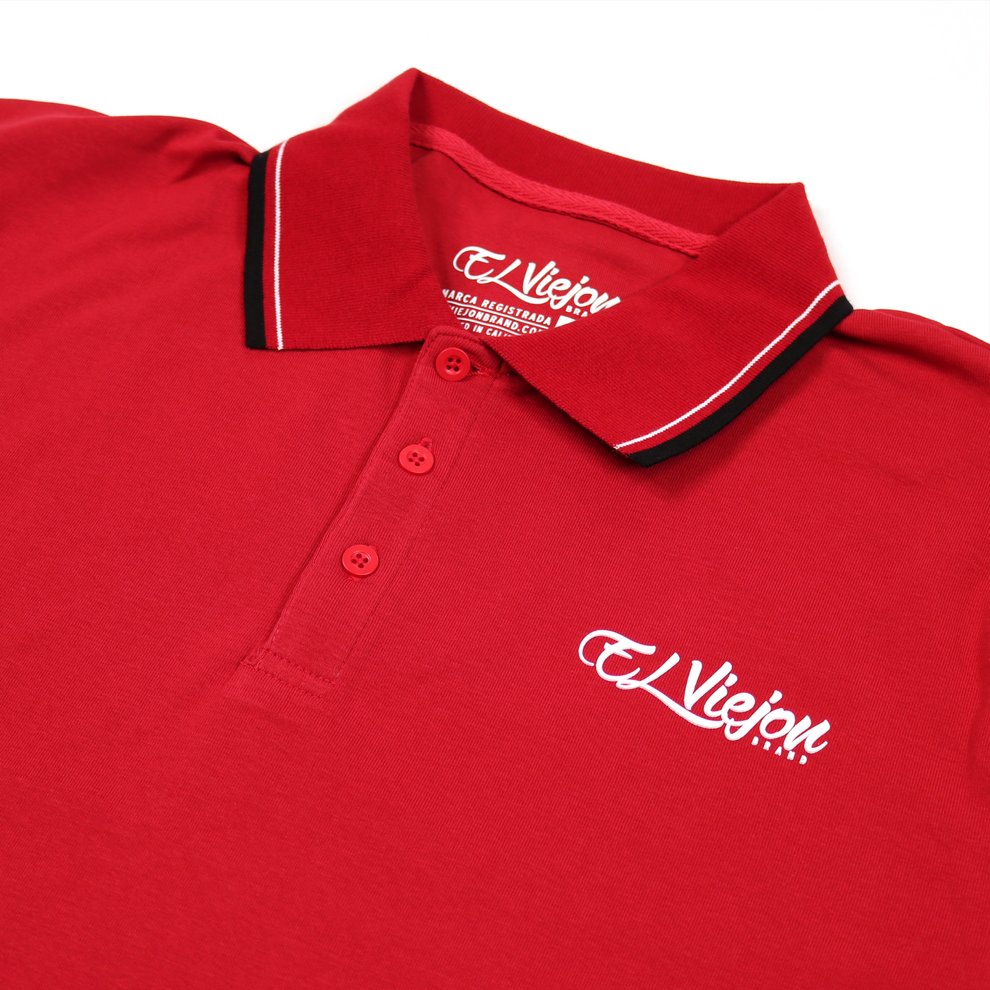 Polo Shirt - Red stripe collar