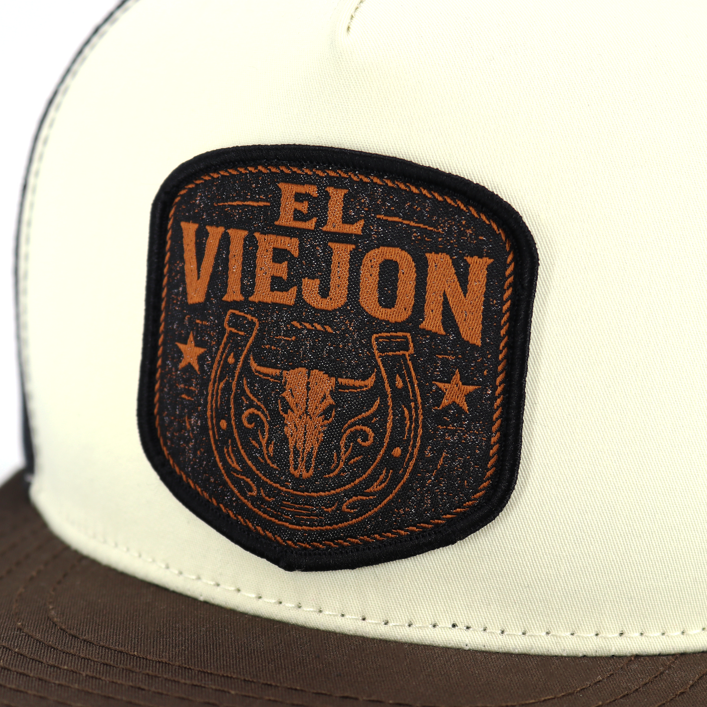 Rancho Viejo Brown/Cream/Black flat visor hat
