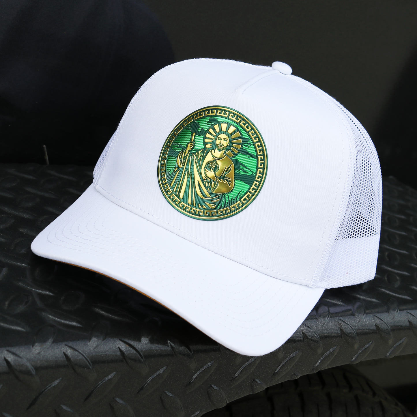 San Judas White AVC hat / gorra