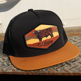 Semental Camel/Black flat visor hat / gorra de visera plana