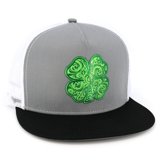 Trebol Black/Grey/White flat visor hat