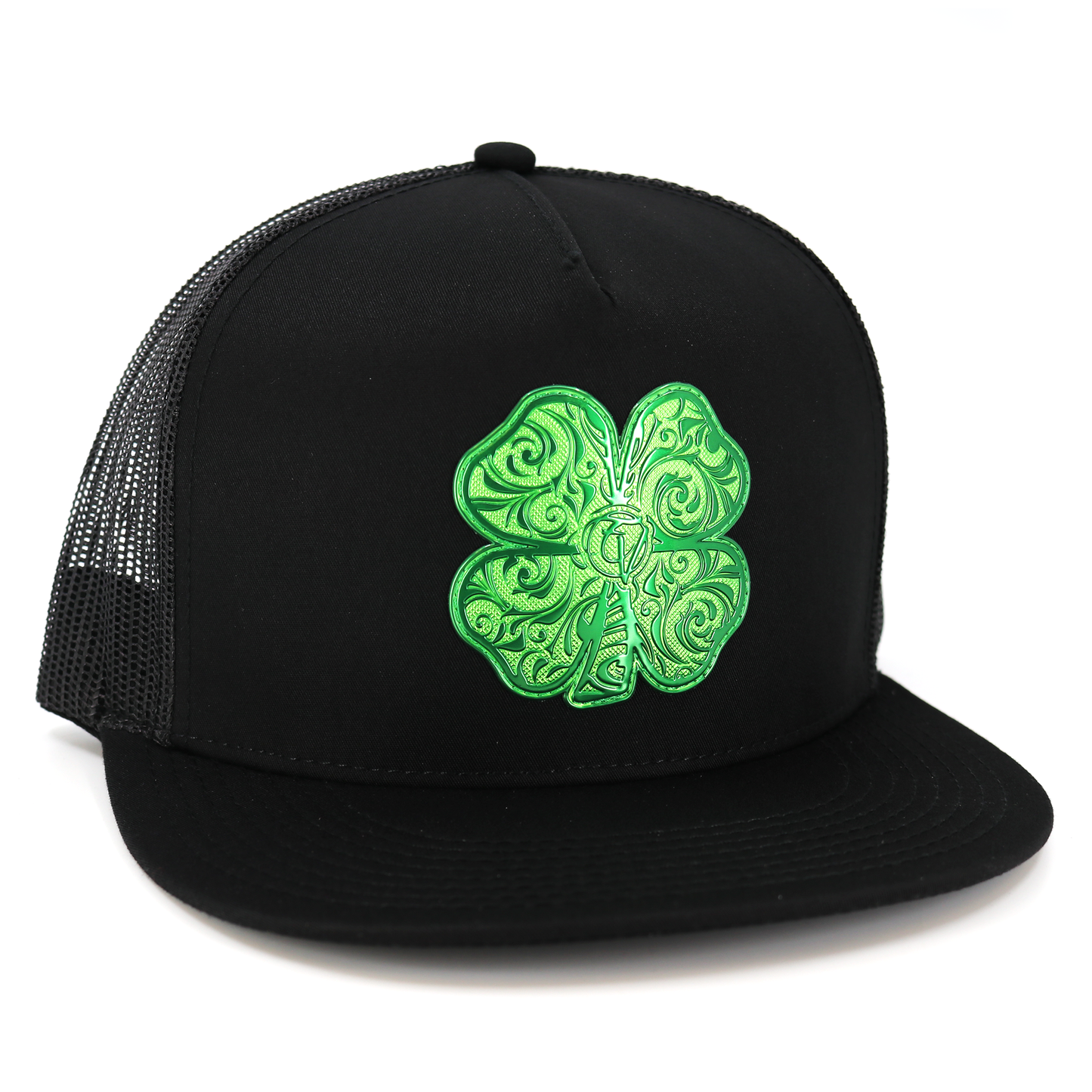 Trebol Black flat visor hat