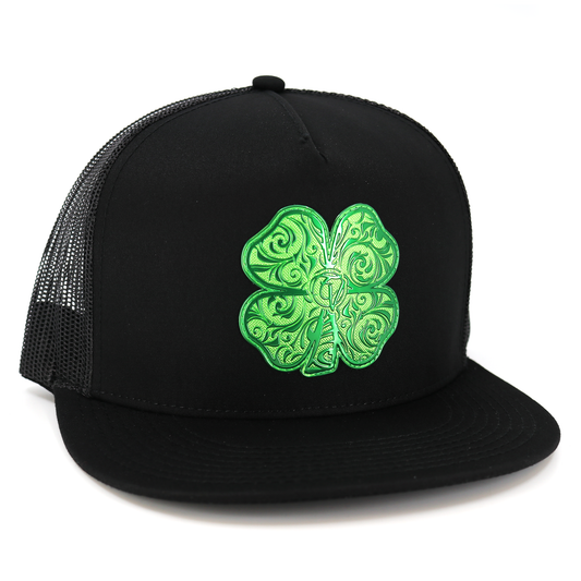 Trebol Black flat visor hat