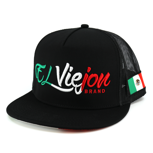 Tri Color Black flat visor hat / gorra de visera plana