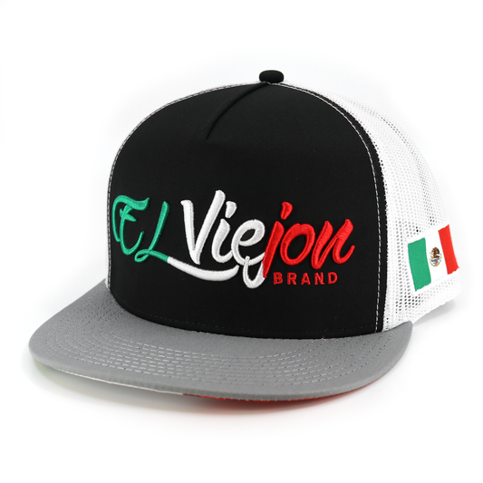 Tri Color Grey/Black/White flat visor hat / gorra de visera plana
