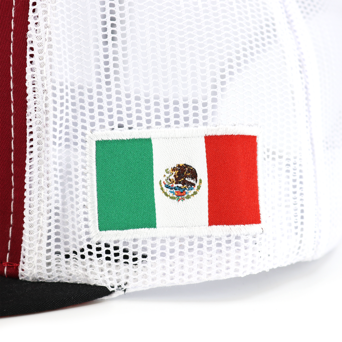 Tri Color Black/Maroon/White flat visor hat / gorra de visera plana