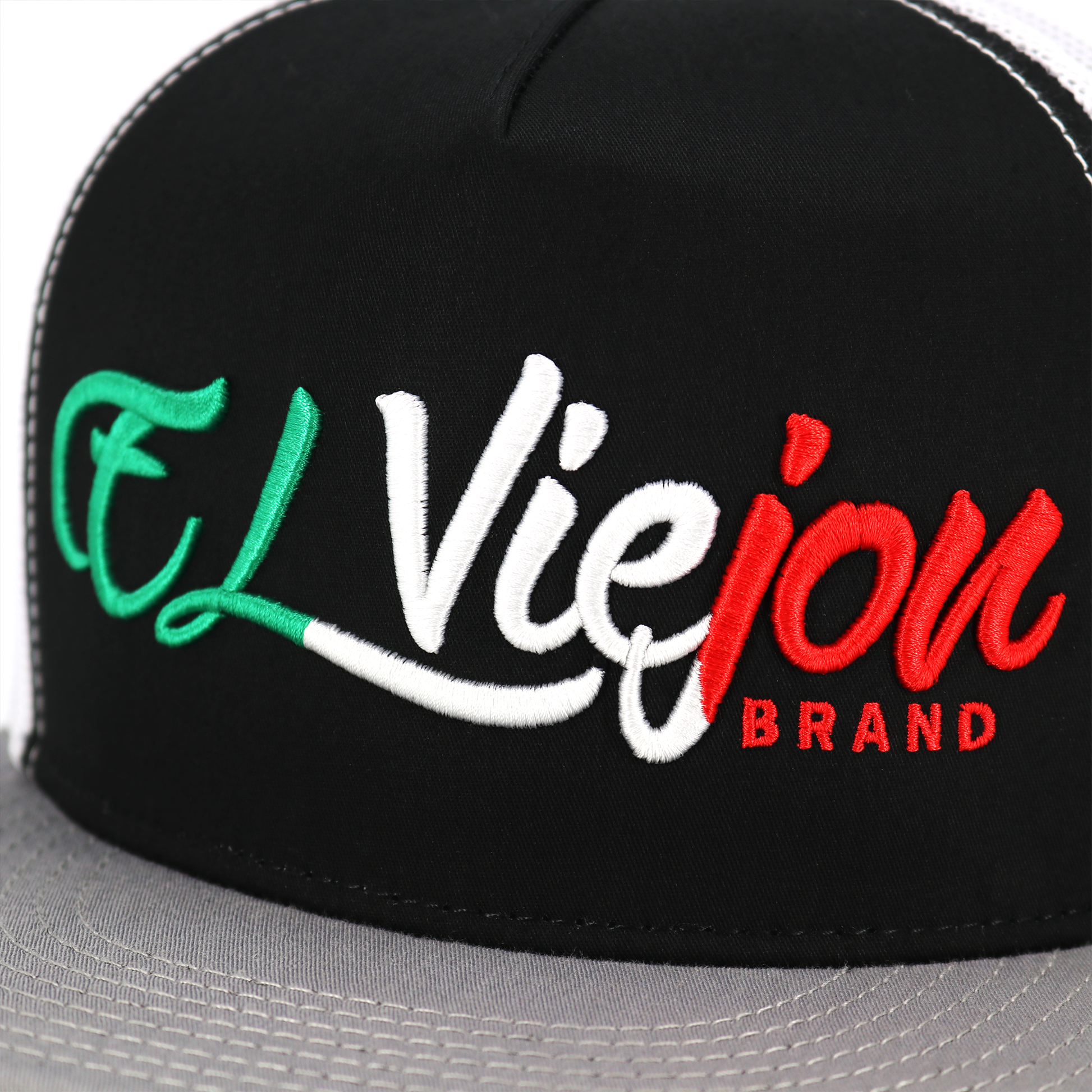 Tri Color Grey/Black/White flat visor hat / gorra de visera plana