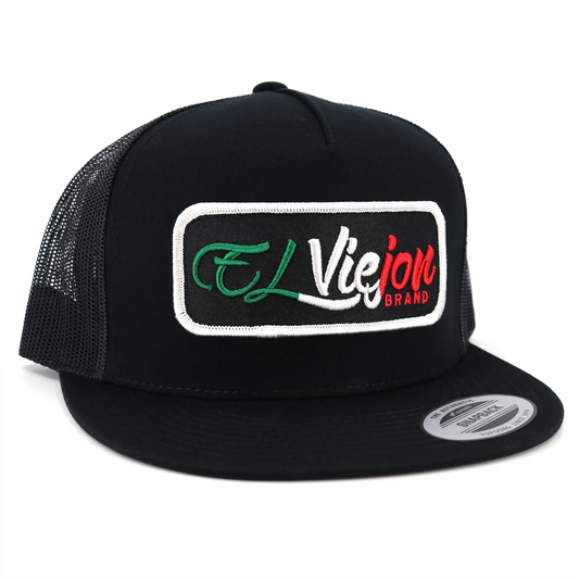 Tri-Color Black flat visor hat / gorra de visera plana