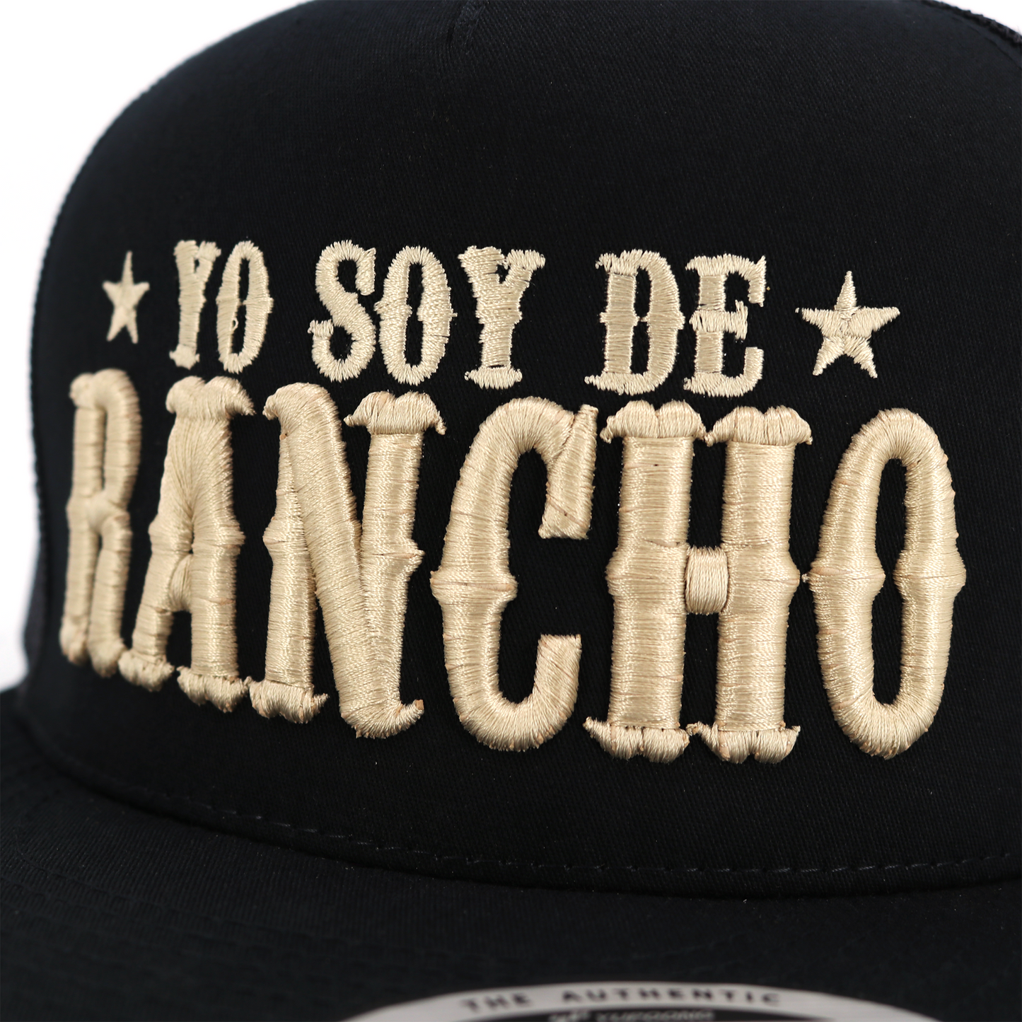 Yo Soy De Rancho Black flat visor hat / gorra de visera plana