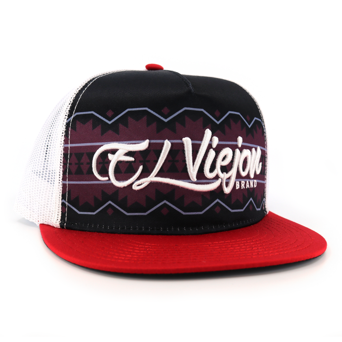 Yucatan Red/Black/White flat visor hat / gorra de visera plana