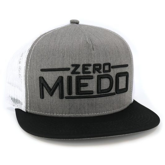 Zero Miedo Black/Heather/White flat visor hat