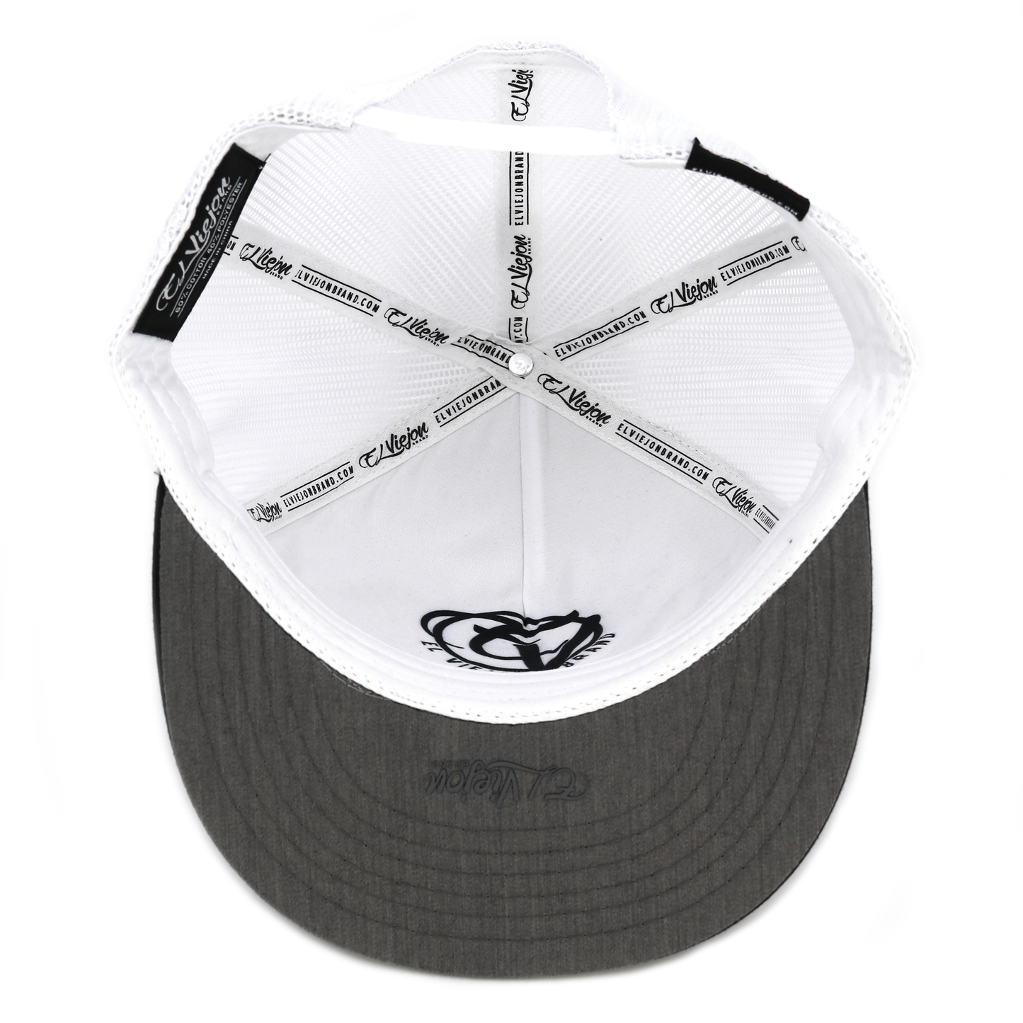 Zero Miedo black/heather/white flat visor hat with white mesh back and black logo.