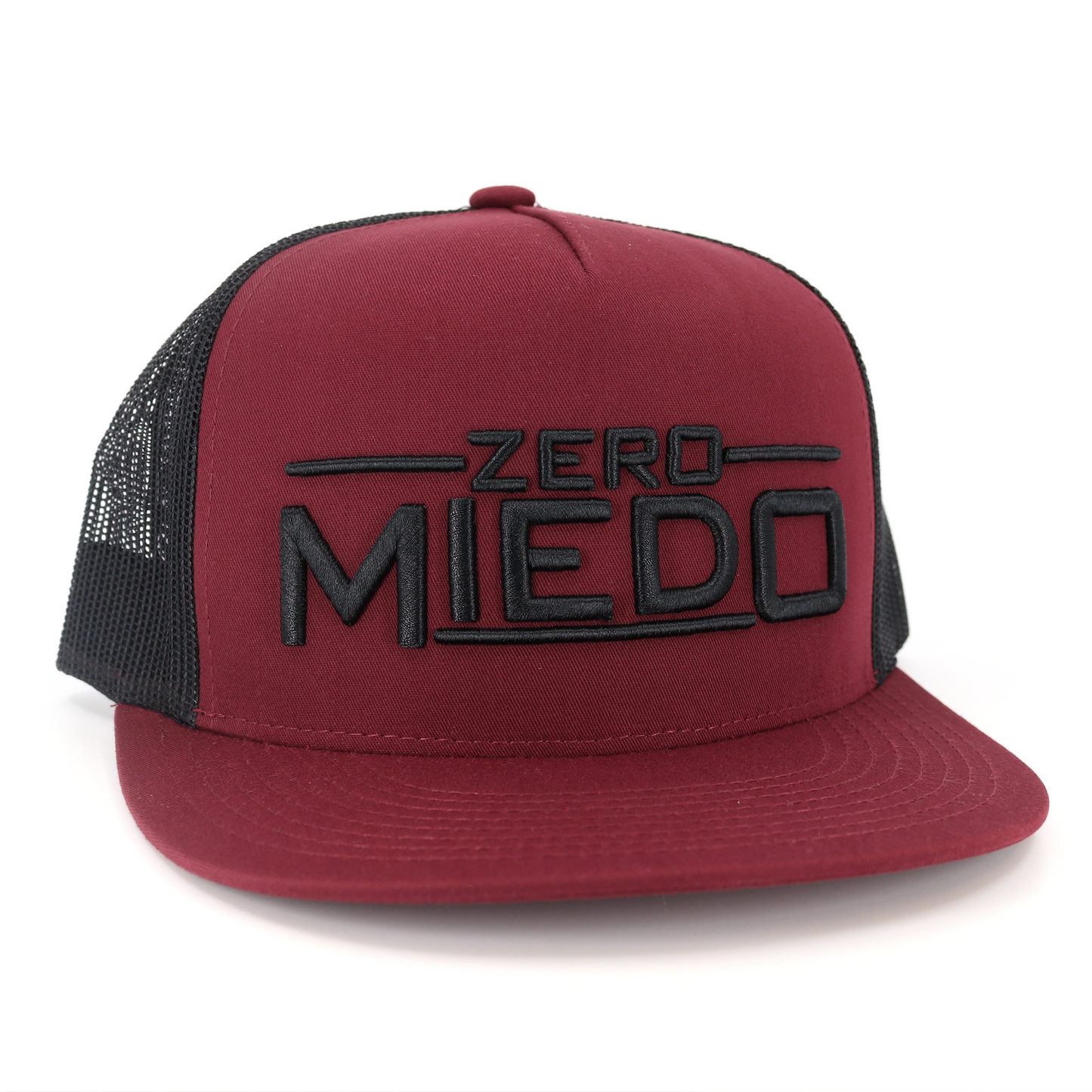 Zero Miedo Maroon/Black flat visor hat / gorra de visera plana