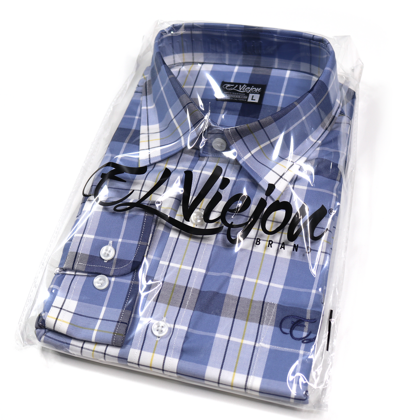 Dress Shirt / Camisa de Vestir - Plaid Blue/Sky/White