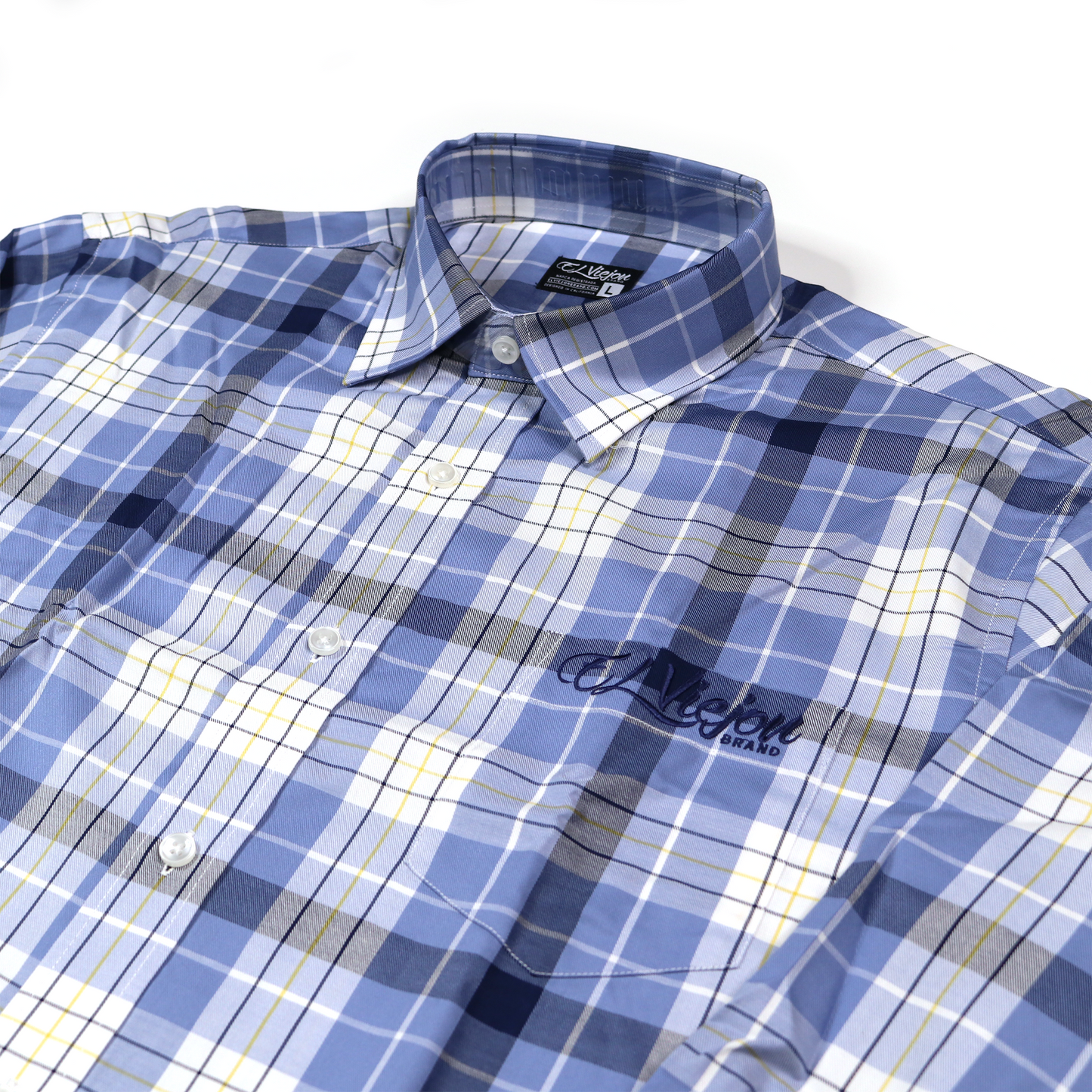 Dress Shirt / Camisa de Vestir - Plaid Blue/Sky/White