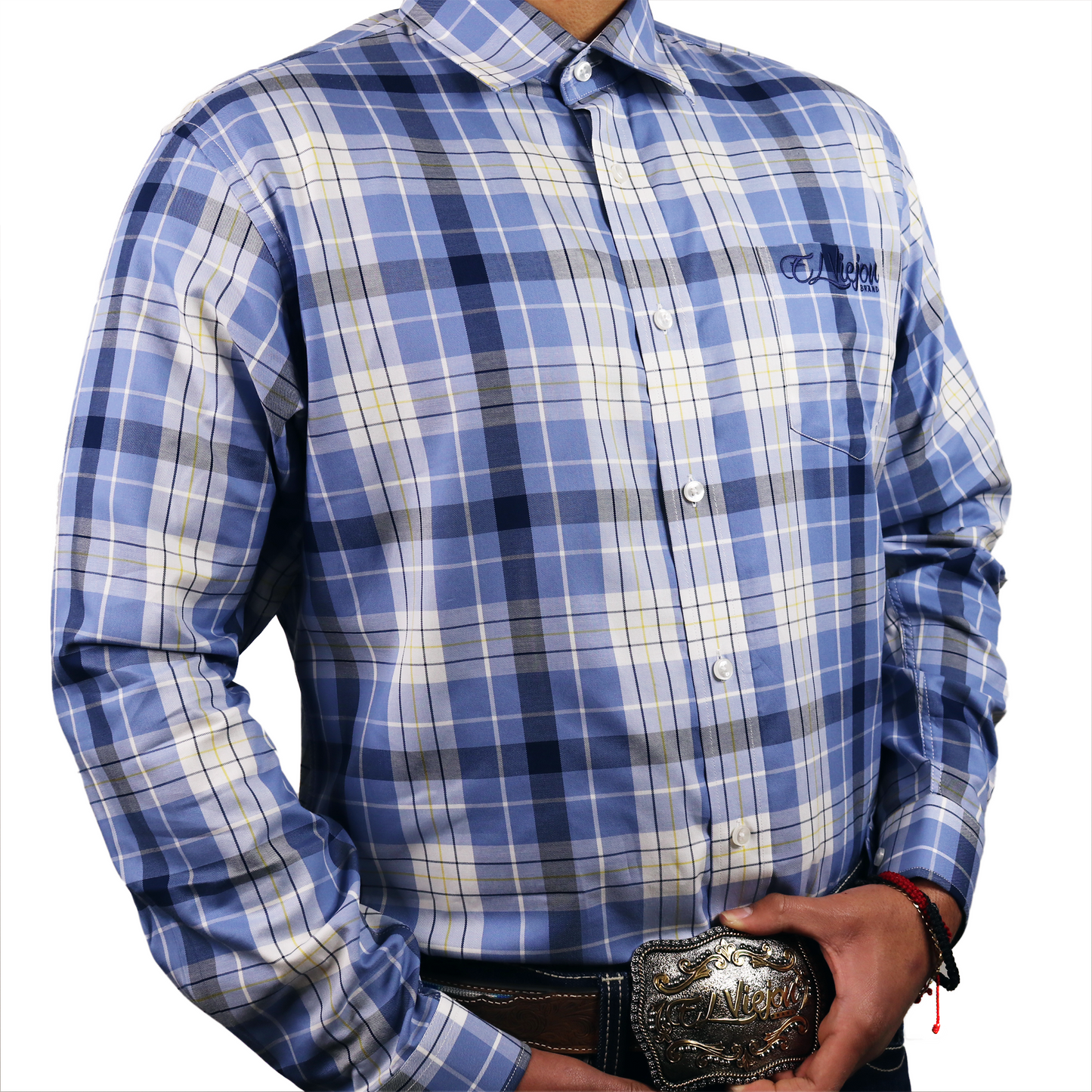 Dress Shirt / Camisa de Vestir - Plaid Blue/Sky/White