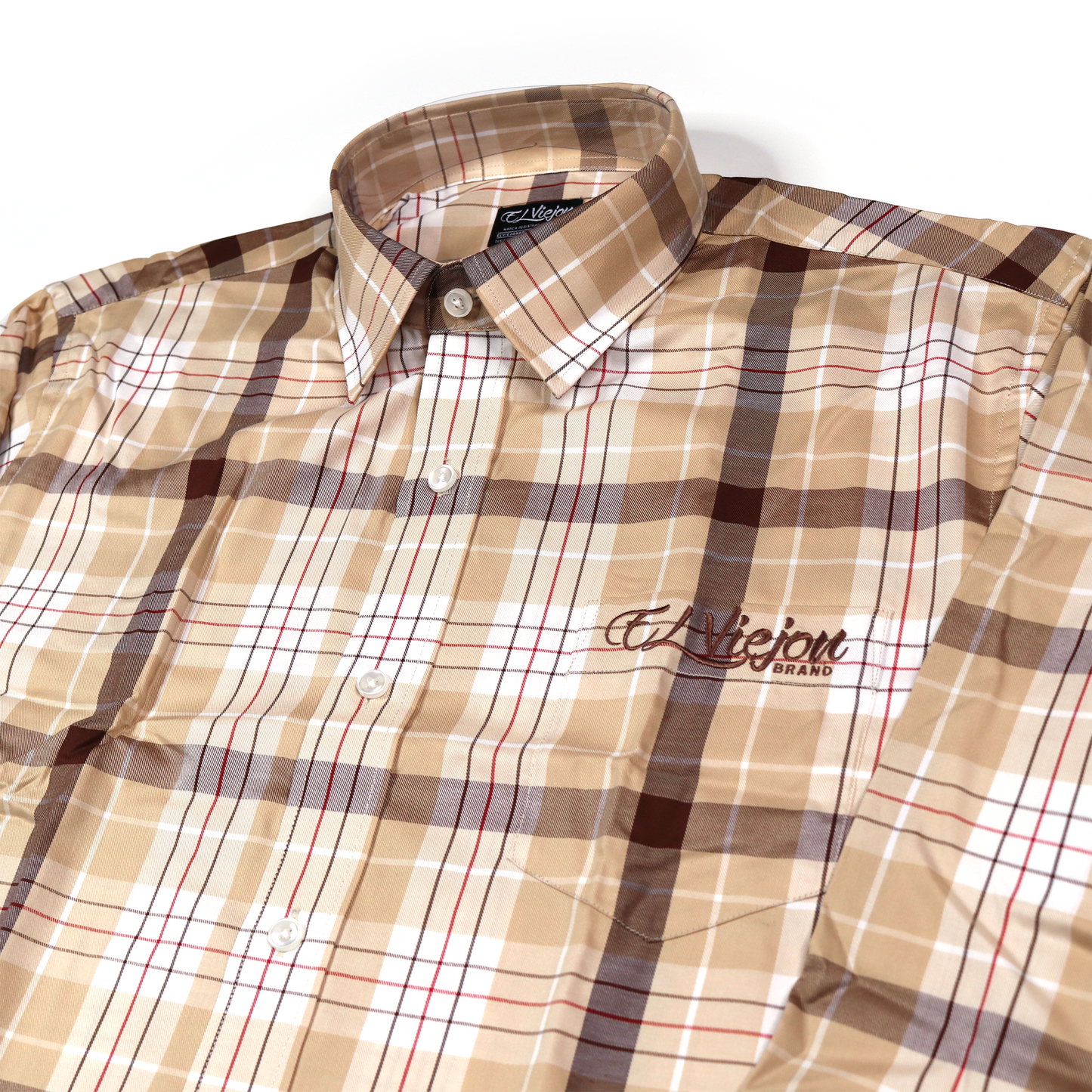 Dress Shirt / Camisa de Vestir - Plaid Brown/Tan/Maroon