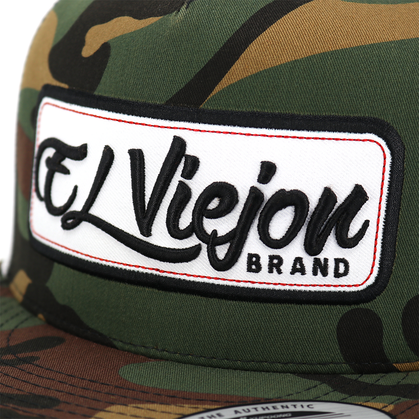 EVPatch Camo/White flat visor hat / gorra de visera plana