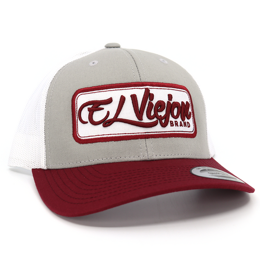 EVPatch Maroon/Silver/White classic visor hat / gorra de visera clasica