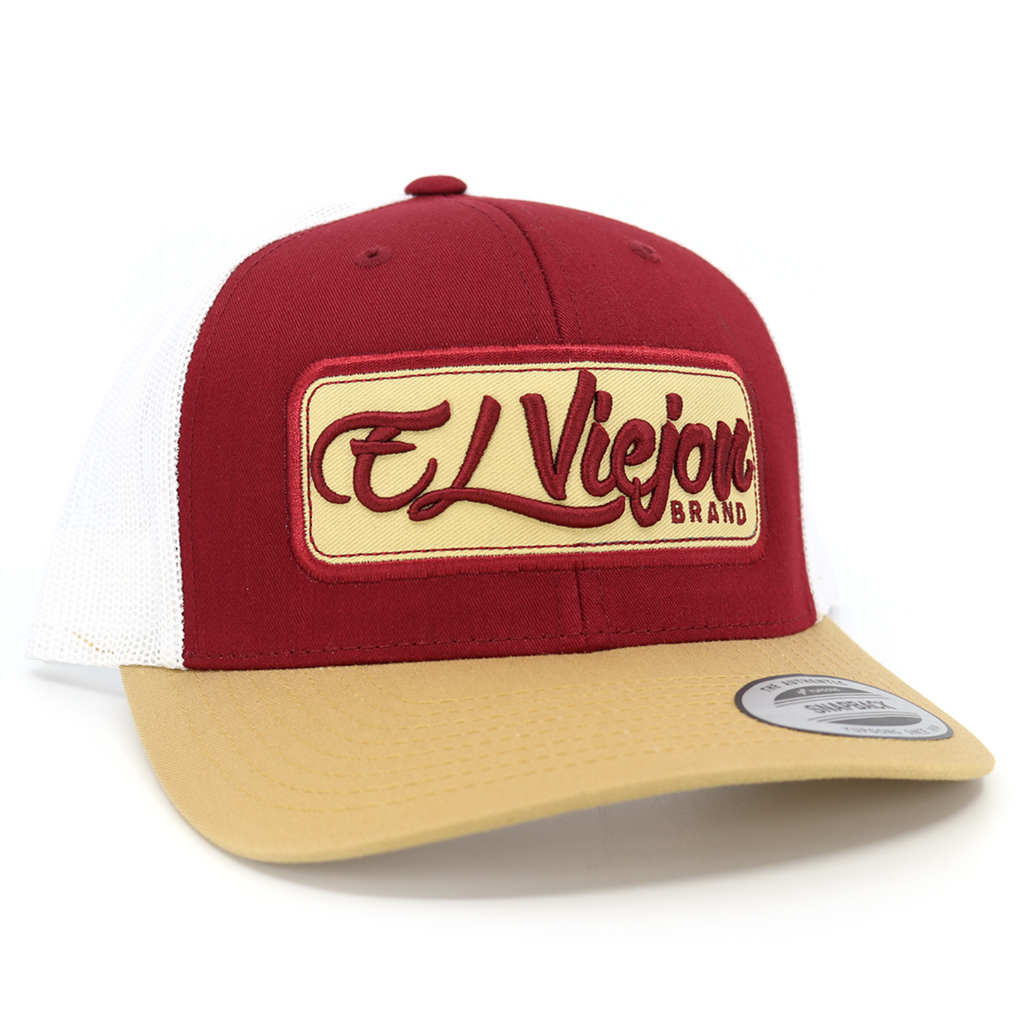 EVPatch Tan/Maroon/White classic visor hat / gorra de visera clasica