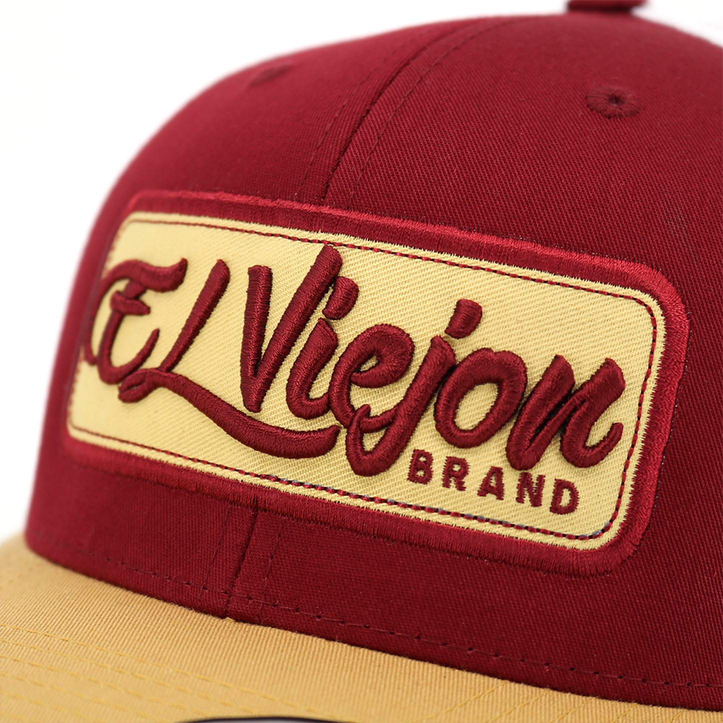 EVPatch Tan/Maroon/White classic visor hat / gorra de visera clasica