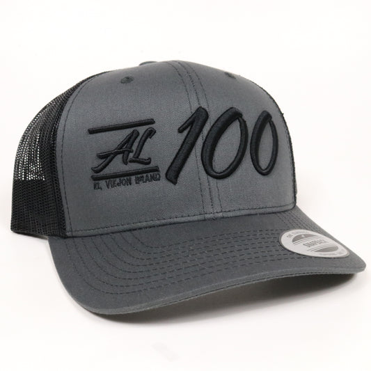 Al 100 Charcoal/Black classic visor hat / gorra de visera clasica