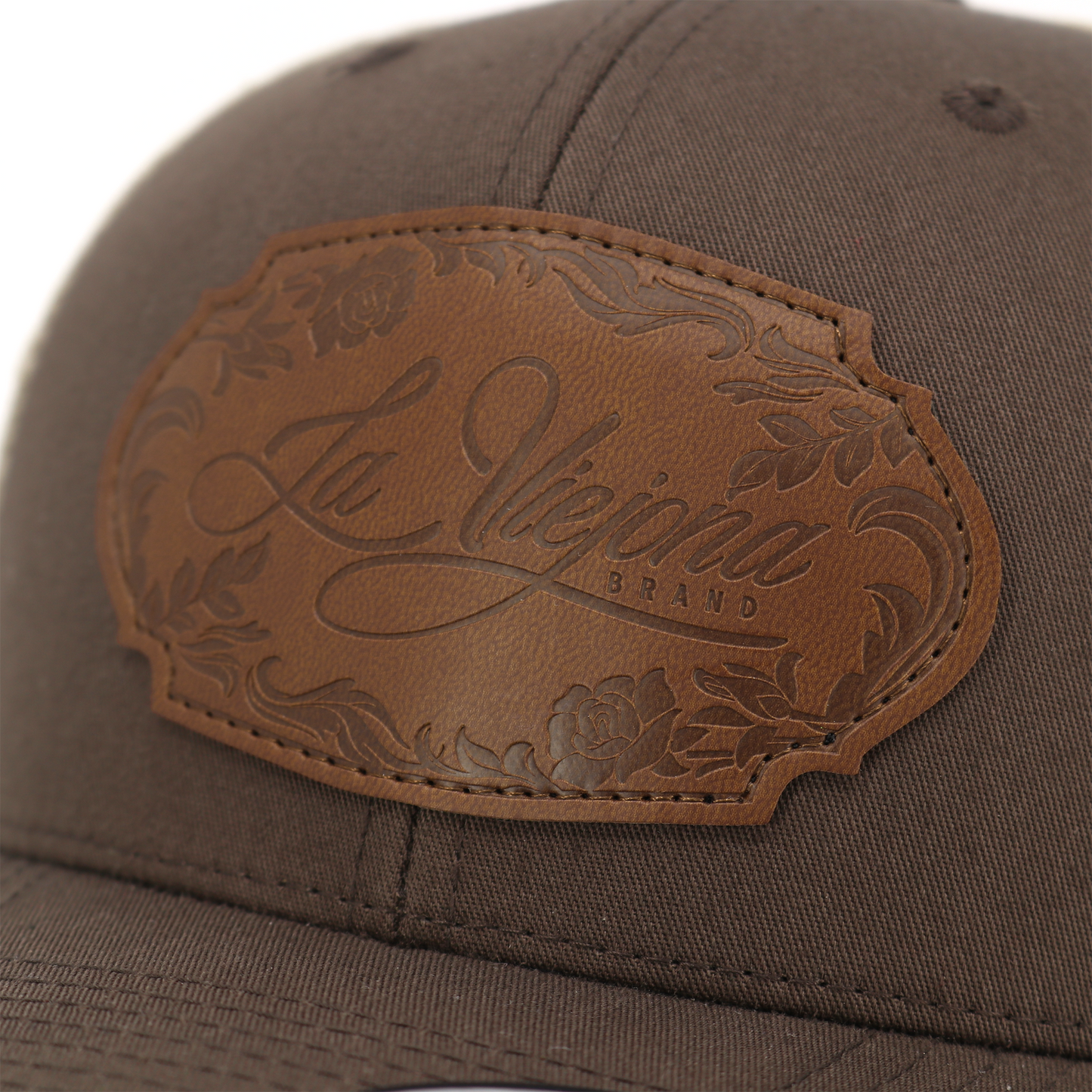 La Viejona Floral Brown/Tan classic visor hat / gorra de visera clasica