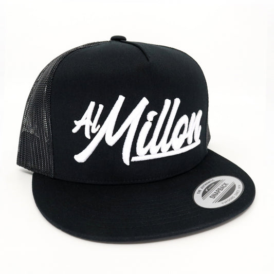 Al Millon Black flat visor hat / gorra de visera plana