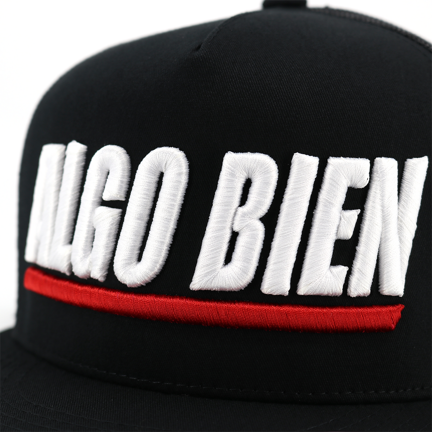 Algo Bien Black flat visor hat / gorra de visera plana