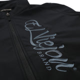 El Viejon Brand Jacket - BLACK -  Front EVB Vertical (Dark Charcoal Logo)