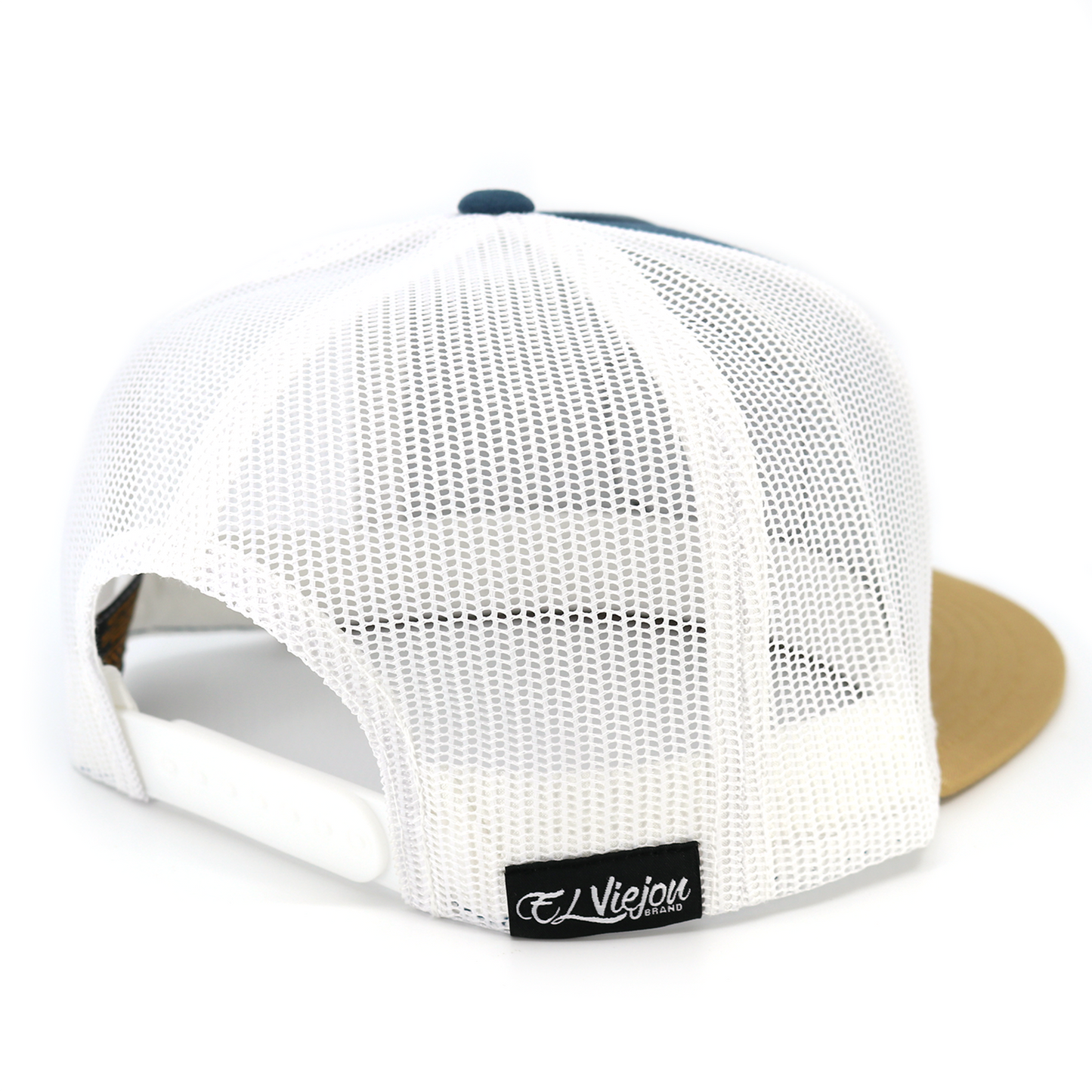 Jinete Gold/Indigo/White flat visor hat / gorra de visera plana