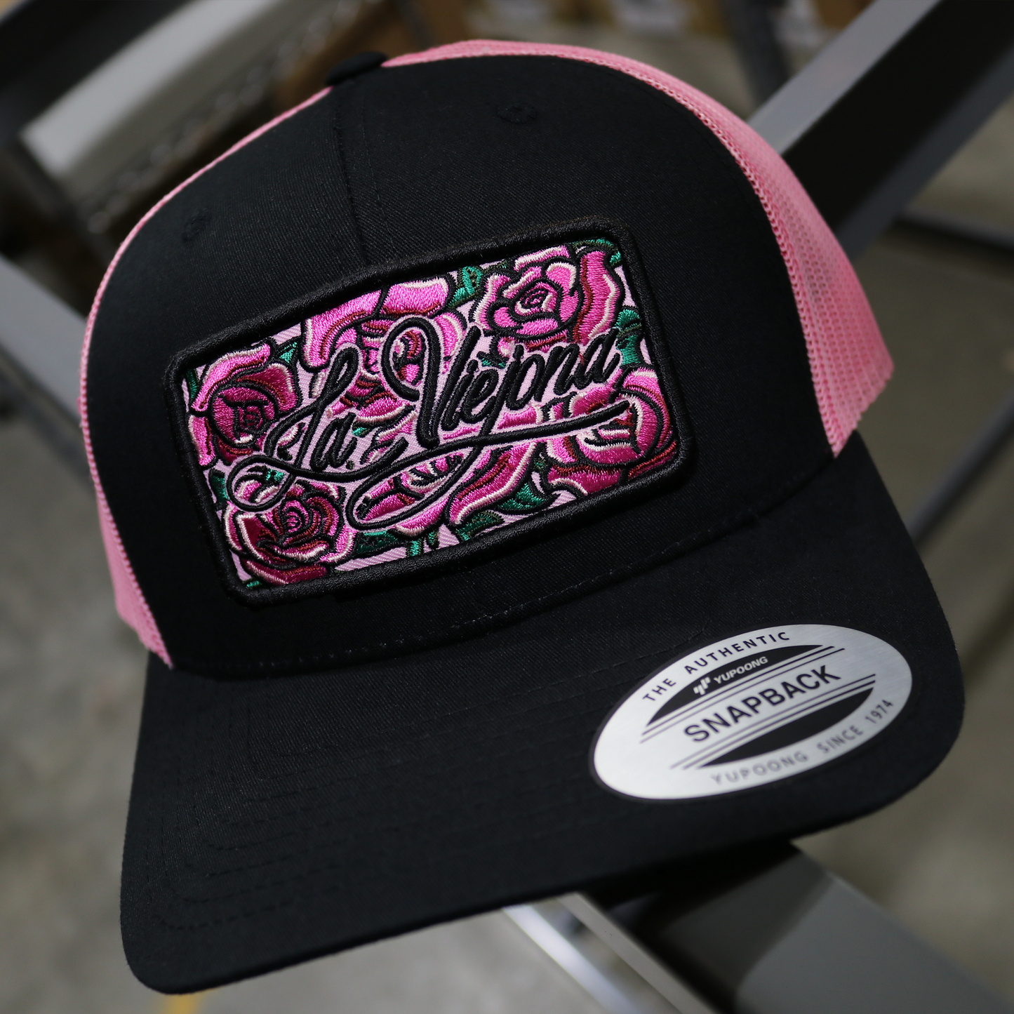 Rosas Black/Pink classic visor hat / gorra de visera clasica