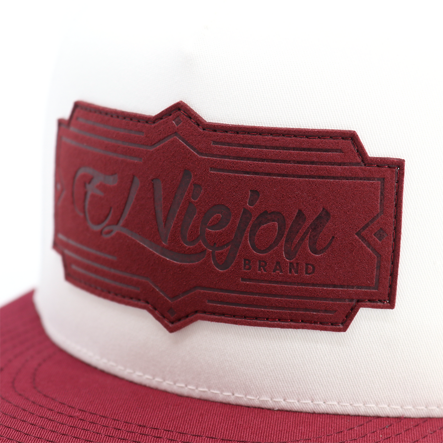 Retro Maroon/White/White flat visor hat / gorra de visera plana