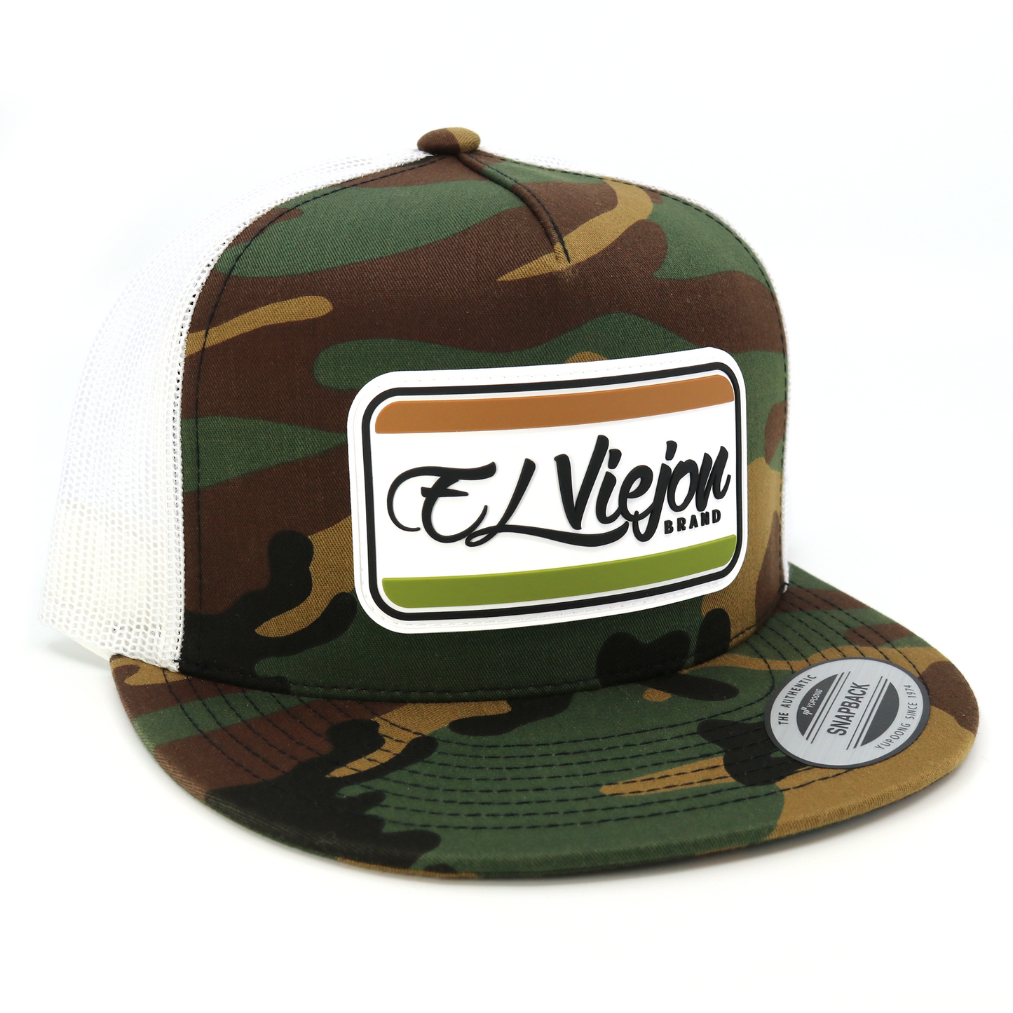 Tracks Camo/White flat visor hat / gorra de visera plana